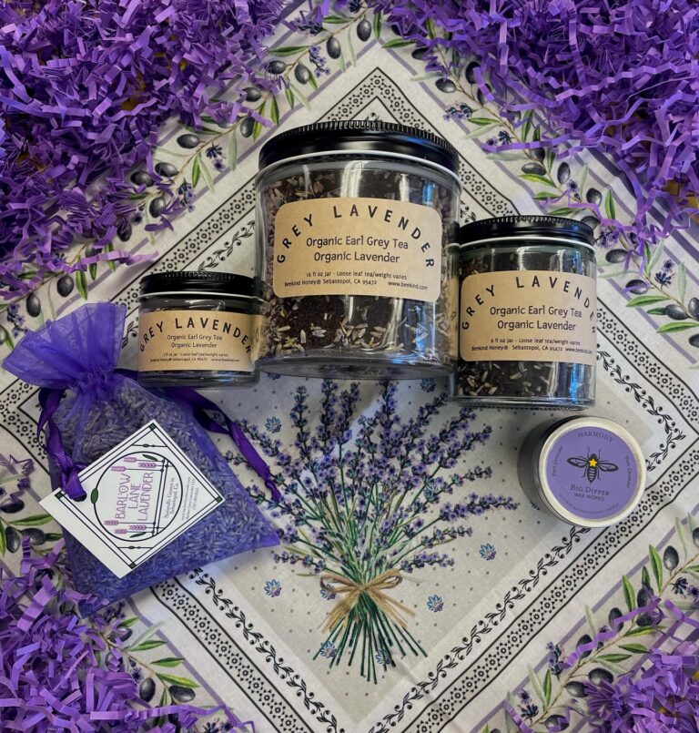 Loose Leaf Grey Lavender tea in three sizes glass jar