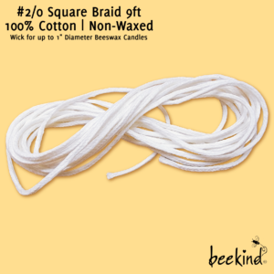 2/0 Square Braid Cotton Wick for Beeswax Candles