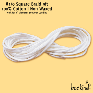 1/0 Square Braid Cotton Wick for Beeswax Candles